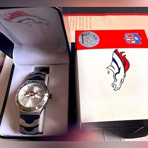 DENVER BRONCO NFL Licensed Watch by "Game Time"  Silver/Black band